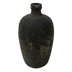 Antique Japanese Ceramic Sake Bottle Kayoi-Tokkuri Dark Gray Black TS805