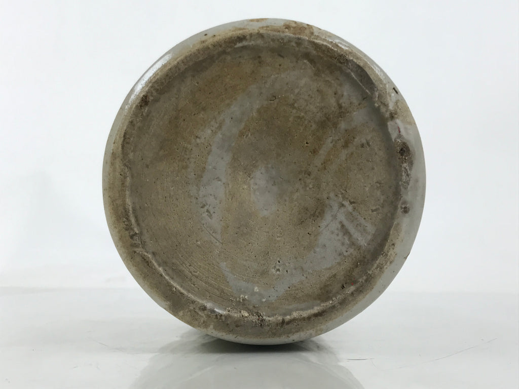Antique Japanese Ceramic Sake Bottle Kayoi-Tokkuri Gokurakuji Temple Gray TS784