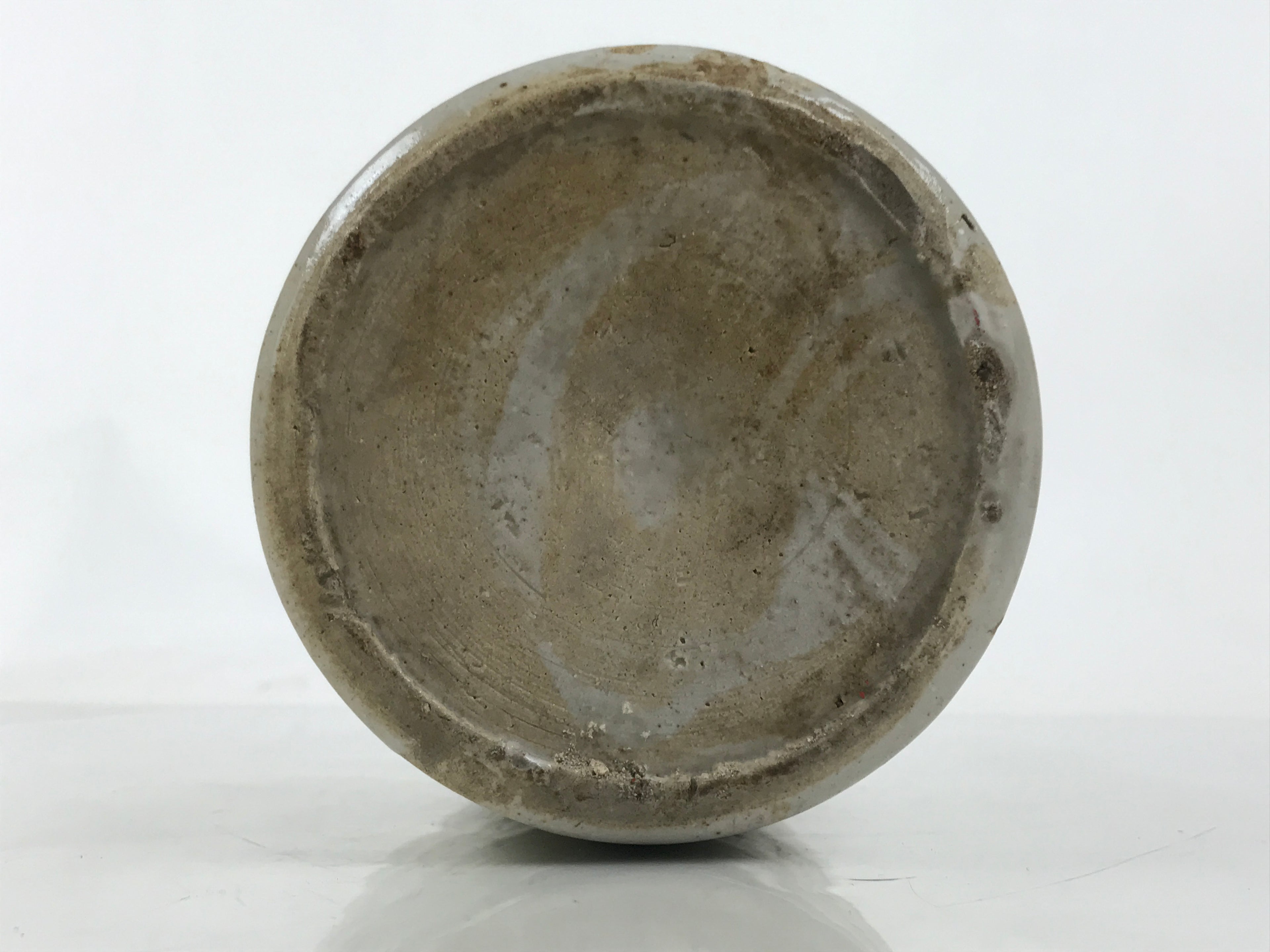 Antique Japanese Ceramic Sake Bottle Kayoi-Tokkuri Gokurakuji Temple Gray TS784