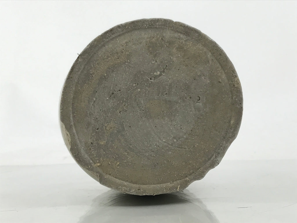 Antique Japanese Ceramic Sake Bottle Kayoi-Tokkuri Gray Black Ikeno TS780