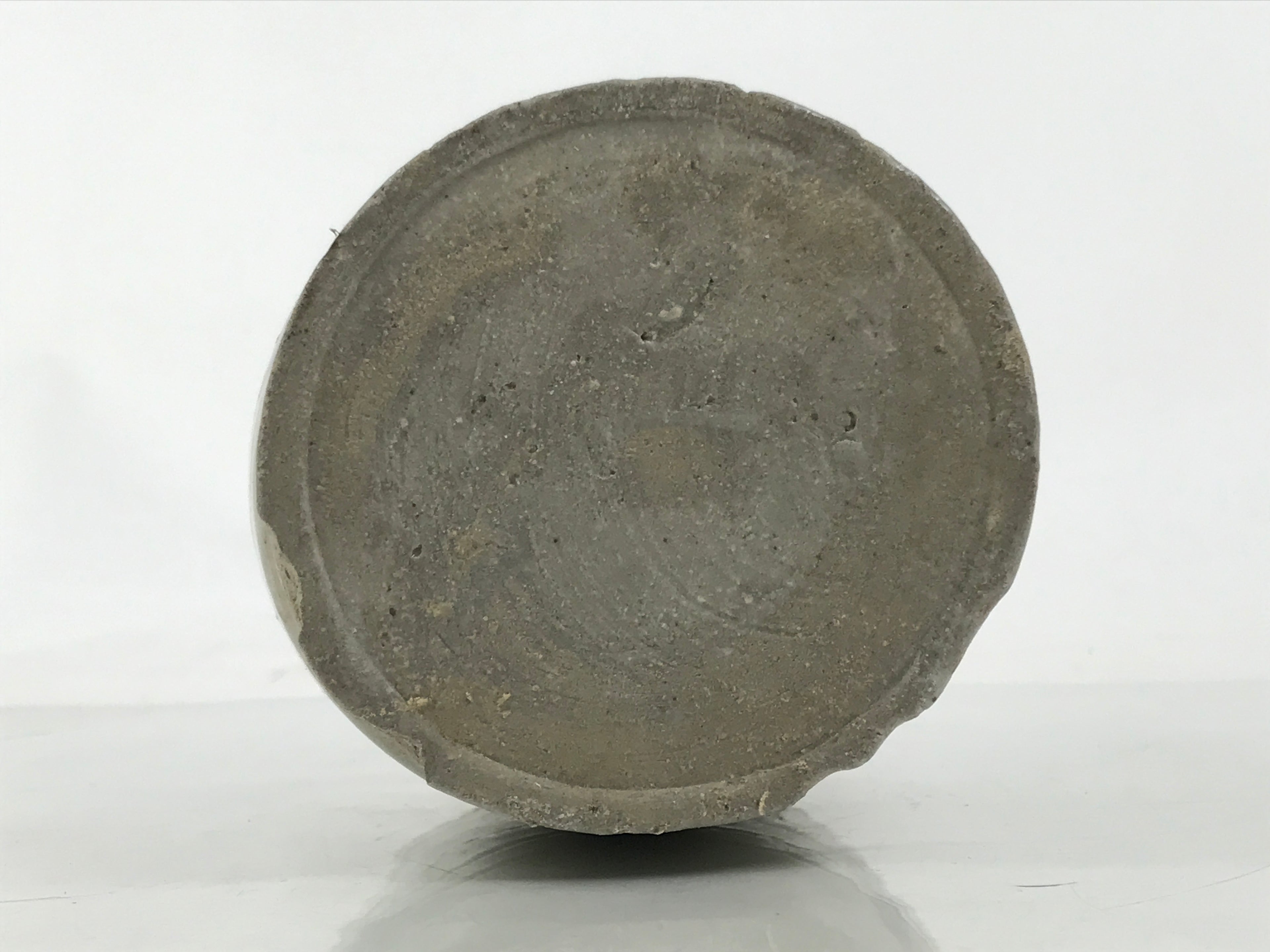 Antique Japanese Ceramic Sake Bottle Kayoi-Tokkuri Gray Black Ikeno TS780