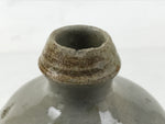 Antique Japanese Ceramic Sake Bottle Kayoi-Tokkuri Gray Black Ikeno TS780