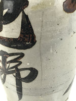 Antique Japanese Ceramic Sake Bottle Kayoi-Tokkuri Gray Black Ikeno TS780