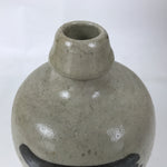 Antique Japanese Ceramic Sake Bottle Kayoi-Tokkuri Gray Black Kanji Kannyu TS809
