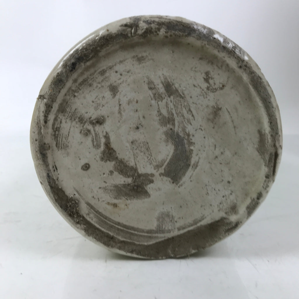 Antique Japanese Ceramic Sake Bottle Kayoi-Tokkuri Gray Black Kanji Kannyu TS809