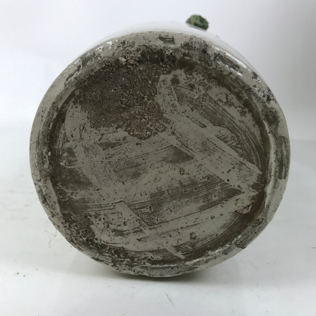 Antique Japanese Ceramic Sake Bottle Kayoi-Tokkuri Gray Black Kanji String TS802