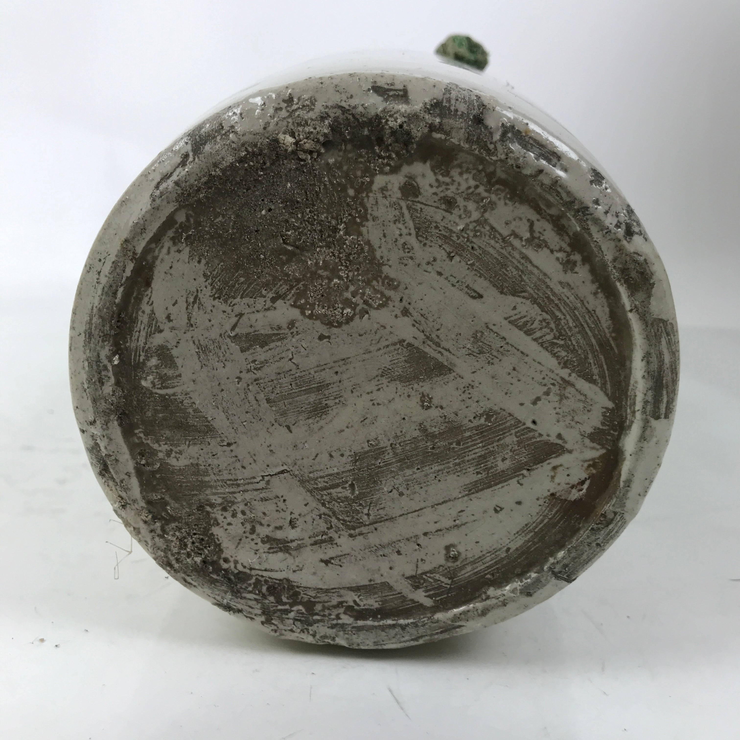 Antique Japanese Ceramic Sake Bottle Kayoi-Tokkuri Gray Black Kanji String TS802