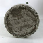 Antique Japanese Ceramic Sake Bottle Kayoi-Tokkuri Gray Black Kanji String TS802