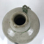 Antique Japanese Ceramic Sake Bottle Kayoi-Tokkuri Gray Black Kanji String TS803