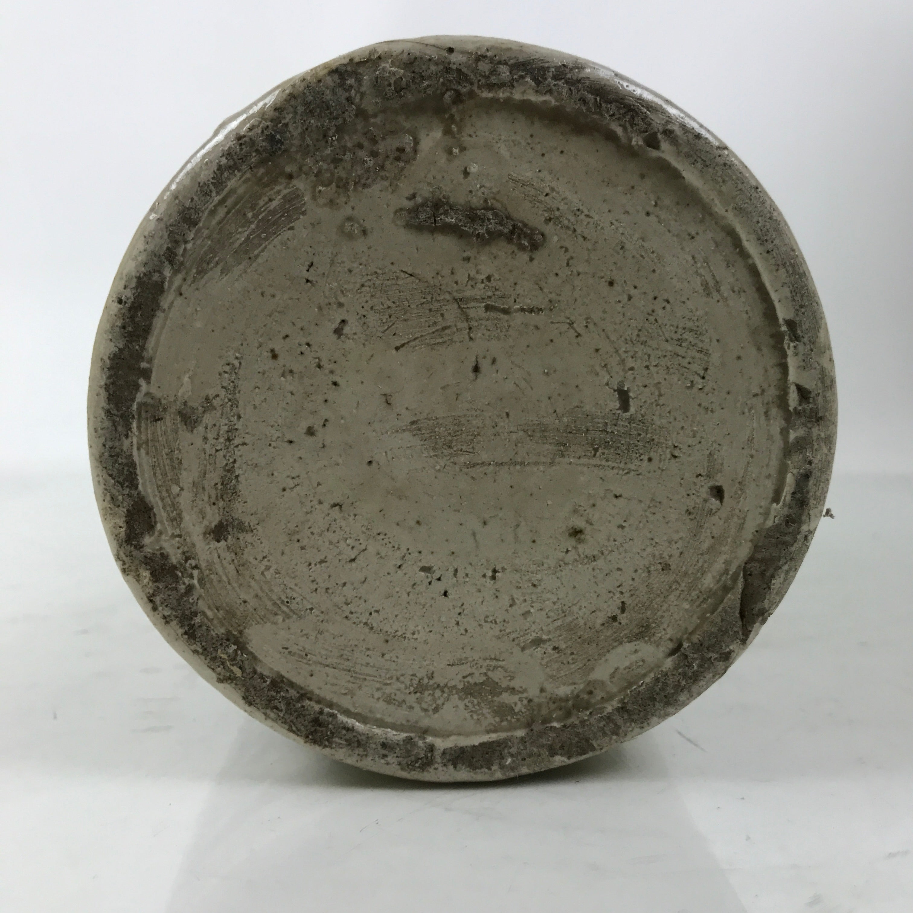 Antique Japanese Ceramic Sake Bottle Kayoi-Tokkuri Gray Black Kanji String TS803