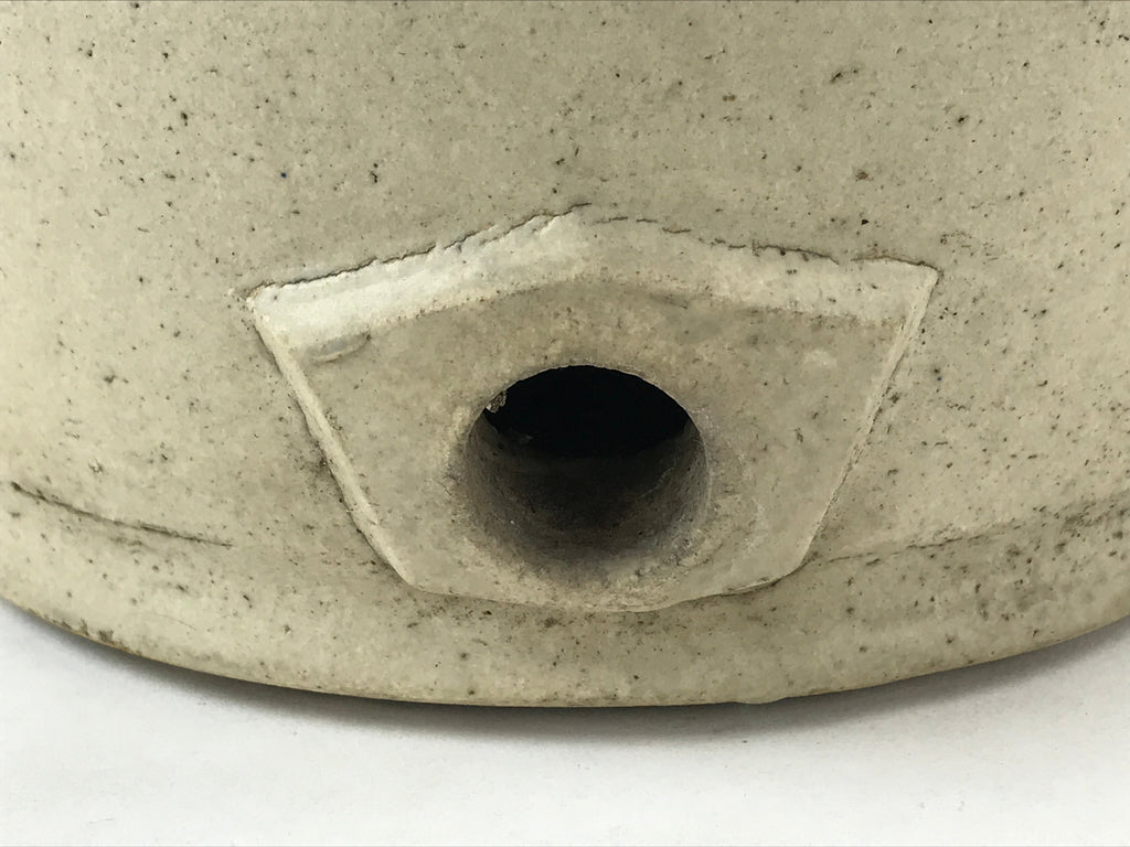 Antique Japanese Ceramic Sake Bottle Kayoi-Tokkuri Gray Black Kanji TS615