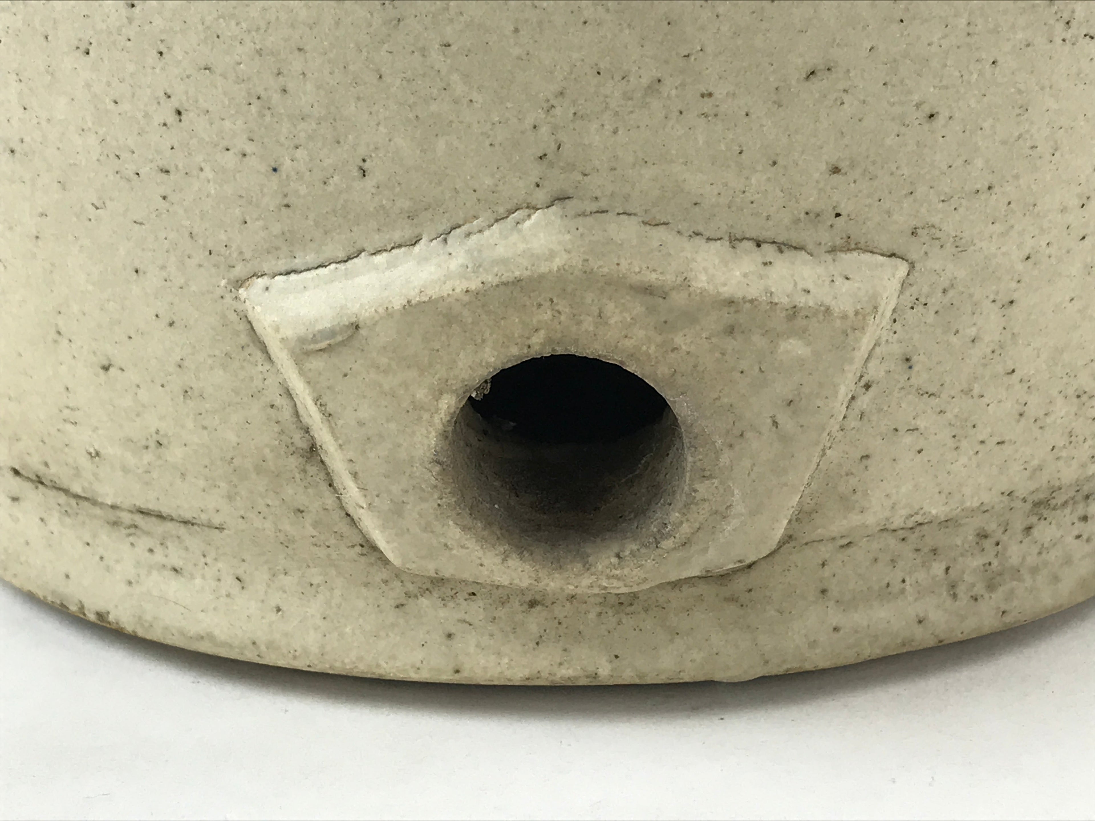 Antique Japanese Ceramic Sake Bottle Kayoi-Tokkuri Gray Black Kanji TS615