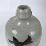 Antique Japanese Ceramic Sake Bottle Kayoi-Tokkuri Gray Black Kanji TS811