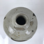 Antique Japanese Ceramic Sake Bottle Kayoi-Tokkuri Gray Black Kanji TS811