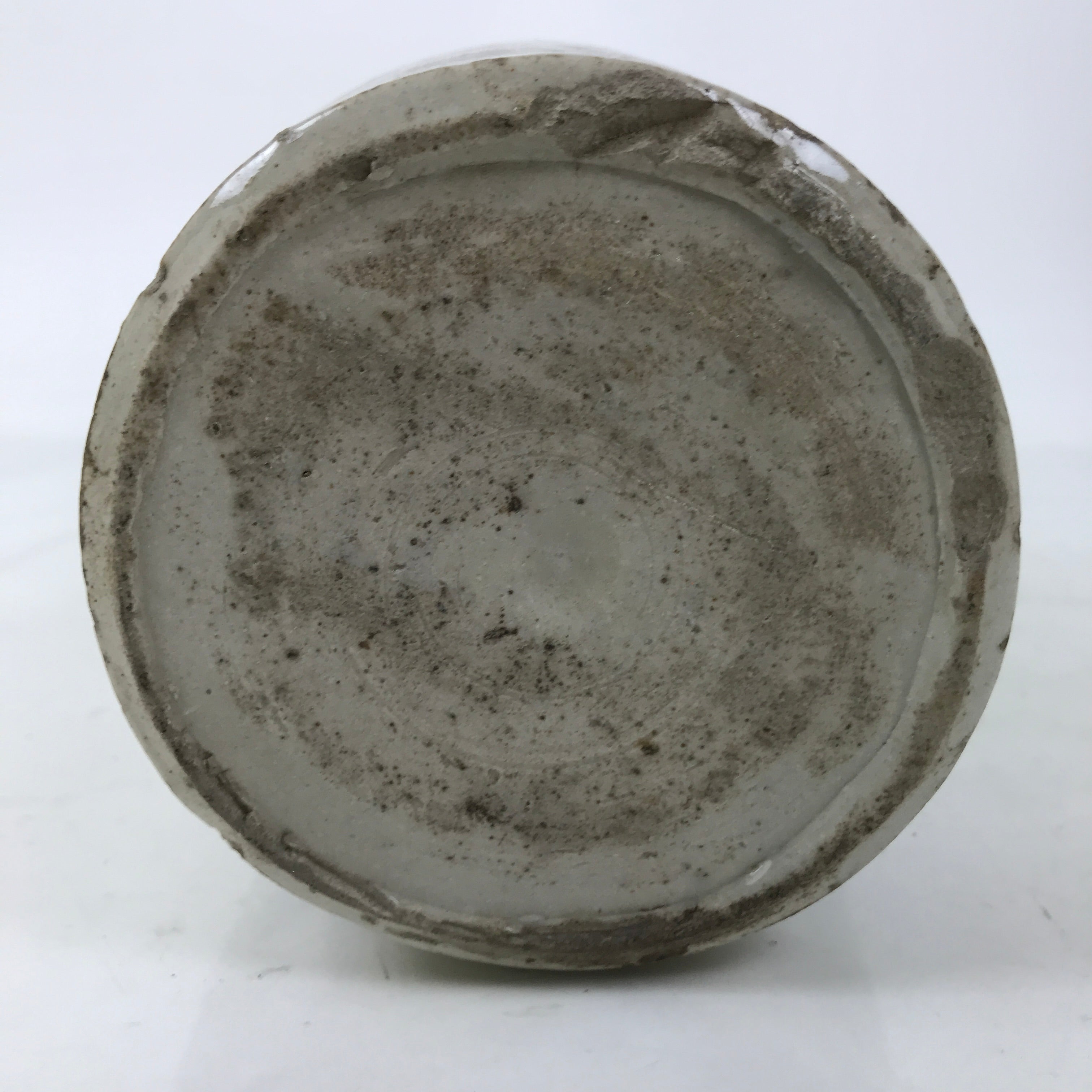 Antique Japanese Ceramic Sake Bottle Kayoi-Tokkuri Gray Black Kanji TS811