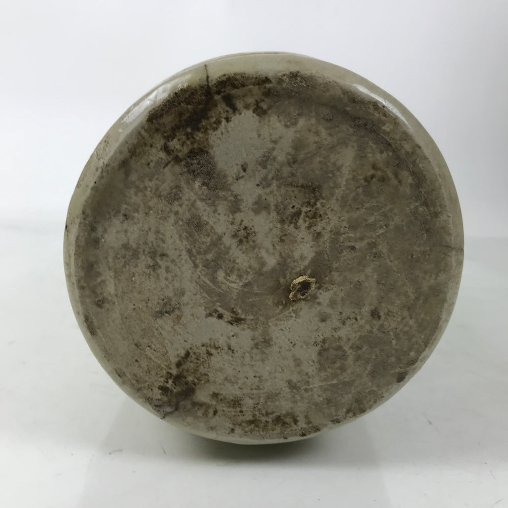 Antique Japanese Ceramic Sake Bottle Kayoi-Tokkuri Gray Black Kanji TS812