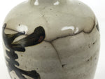 Antique Japanese Ceramic Sake Bottle Kayoi-Tokkuri Gray Black Mino City TS778