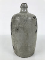 Antique Japanese Ceramic Sake Bottle Kayoi-Tokkuri Gray Brown Fukuchoji TS910