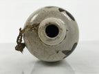Antique Japanese Ceramic Sake Bottle Kayoi-Tokkuri Gray Brown Kanji Shoyu TS883