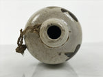 Antique Japanese Ceramic Sake Bottle Kayoi-Tokkuri Gray Brown Kanji Shoyu TS883