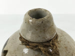 Antique Japanese Ceramic Sake Bottle Kayoi-Tokkuri Gray Brown Kanji Shoyu TS883