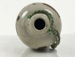 Antique Japanese Ceramic Sake Bottle Kayoi-Tokkuri Gray Brown Kanji TS884