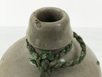 Antique Japanese Ceramic Sake Bottle Kayoi-Tokkuri Gray Brown Kanji TS884