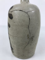 Antique Japanese Ceramic Sake Bottle Kayoi-Tokkuri Gray Brown Matsuri TS908