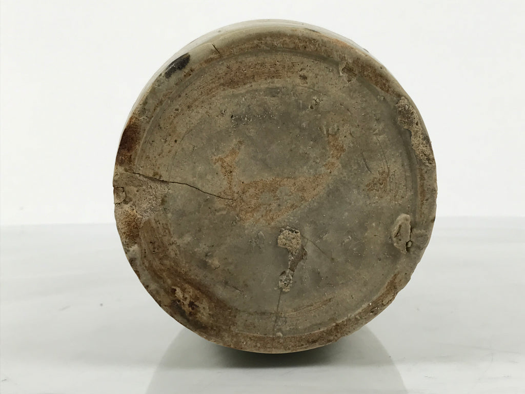 Antique Japanese Ceramic Sake Bottle Kayoi-Tokkuri Gray Brown Plain TS882