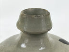 Antique Japanese Ceramic Sake Bottle Kayoi-Tokkuri Gray Dark Brown Kanji TS786