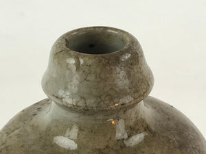 Antique Japanese Ceramic Sake Bottle Kayoi-Tokkuri Gray Hand-Written Kanji TS578
