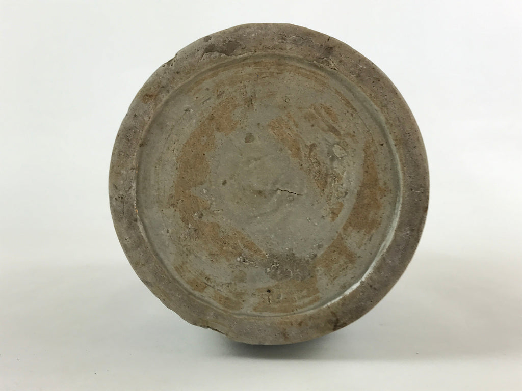 Antique Japanese Ceramic Sake Bottle Kayoi-Tokkuri Gray Hand-Written Kanji TS579