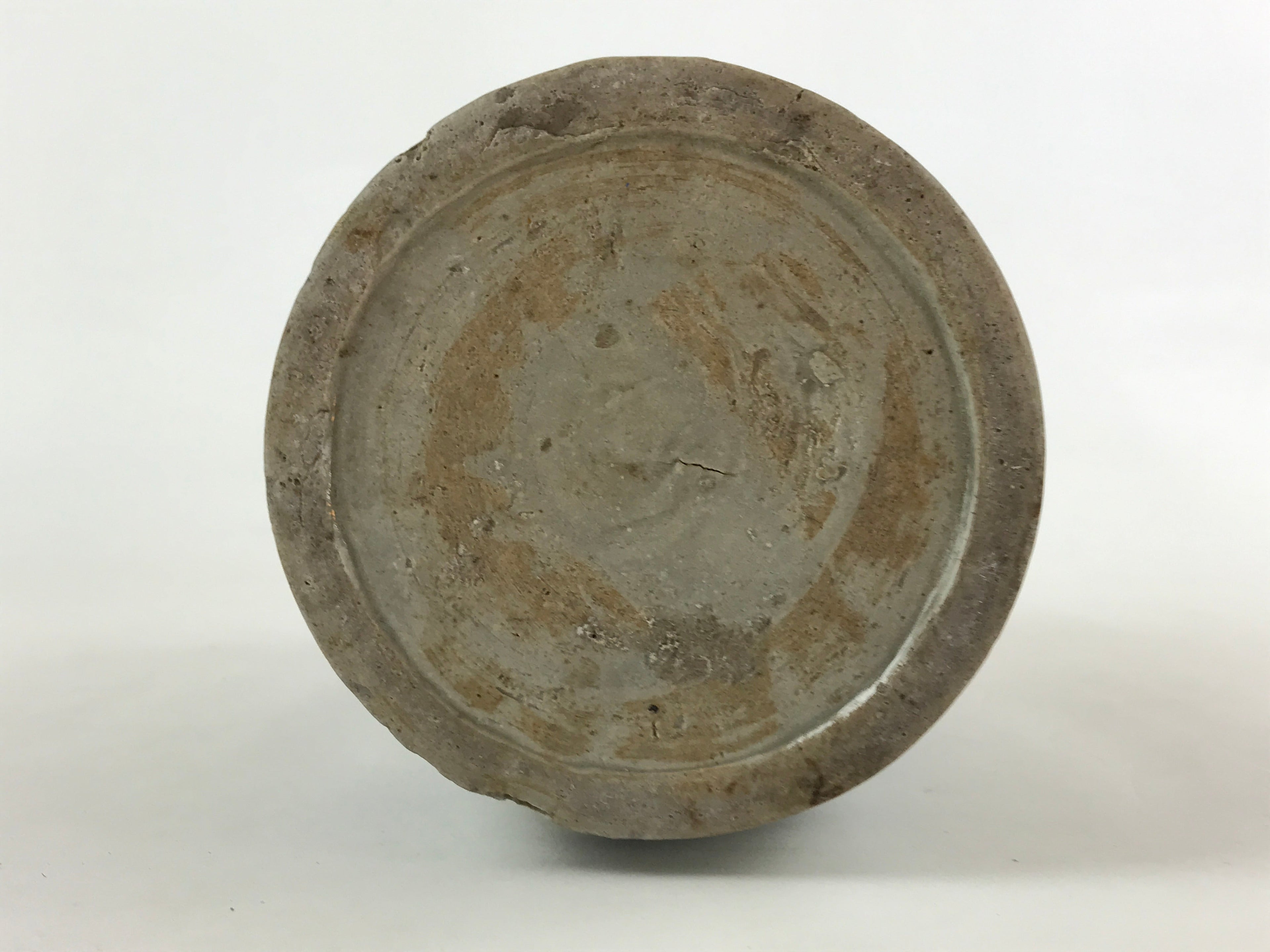 Antique Japanese Ceramic Sake Bottle Kayoi-Tokkuri Gray Hand-Written Kanji TS579