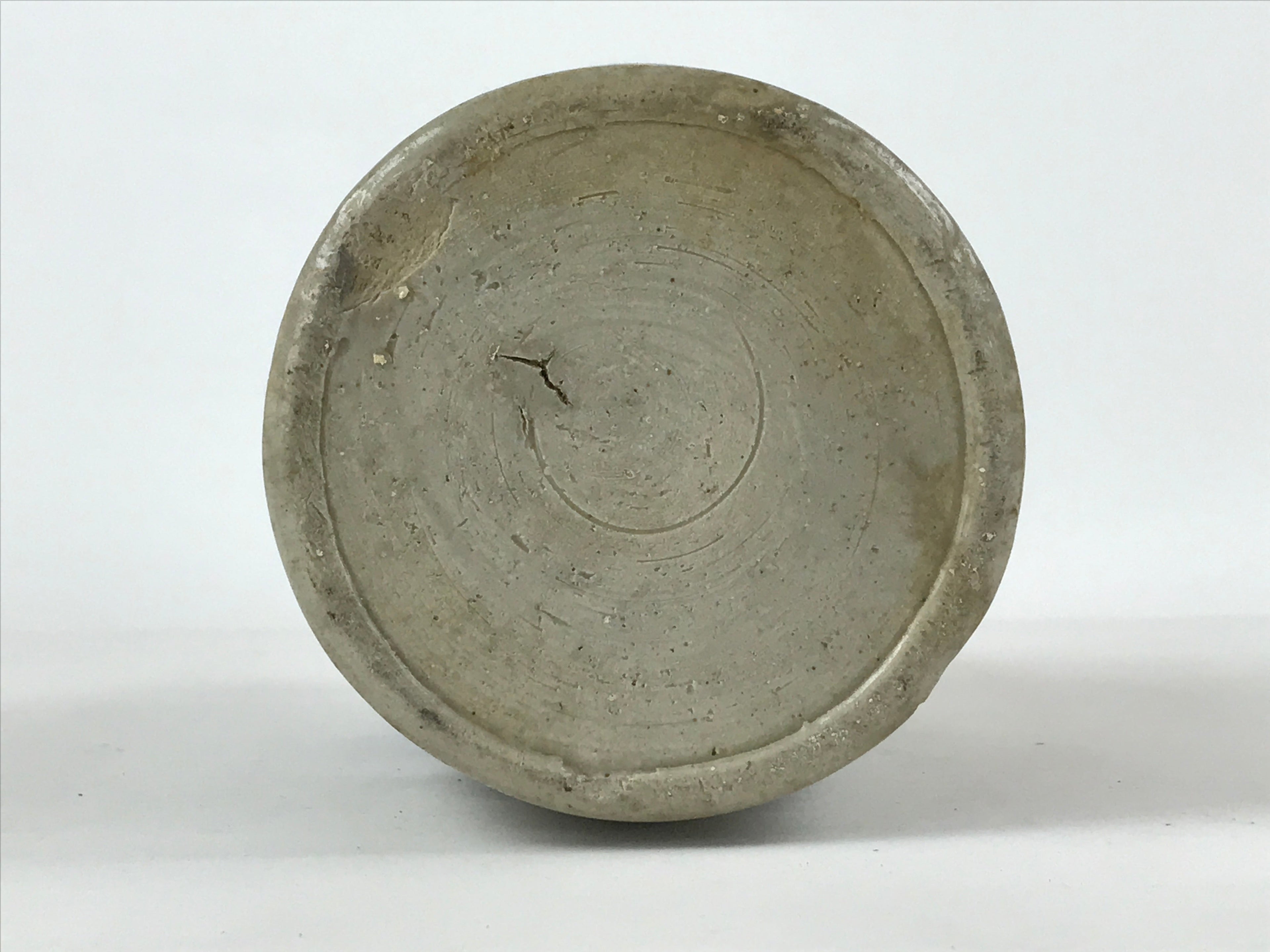 Antique Japanese Ceramic Sake Bottle Kayoi-Tokkuri Gray Hand-Written Kanji TS612