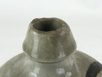 Antique Japanese Ceramic Sake Bottle Kayoi-Tokkuri Gray Hand-Written Kanji TS612