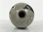Antique Japanese Ceramic Sake Bottle Kayoi-Tokkuri Gray Kanji Cork Nishio TS861