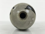 Antique Japanese Ceramic Sake Bottle Kayoi-Tokkuri Gray Kanji Cork Nishio TS861
