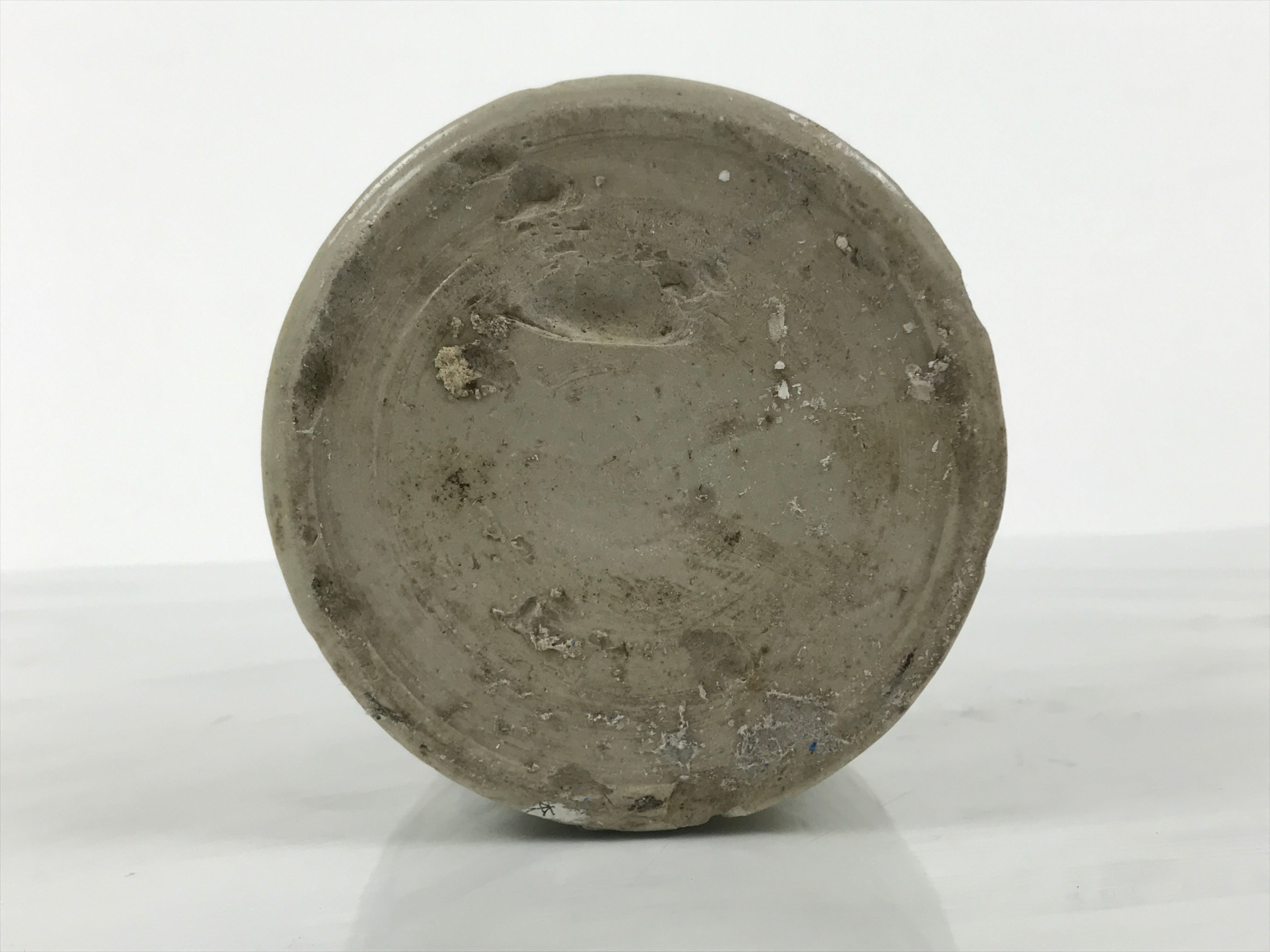 Antique Japanese Ceramic Sake Bottle Kayoi-Tokkuri Gray Kanji Iwakura TS856