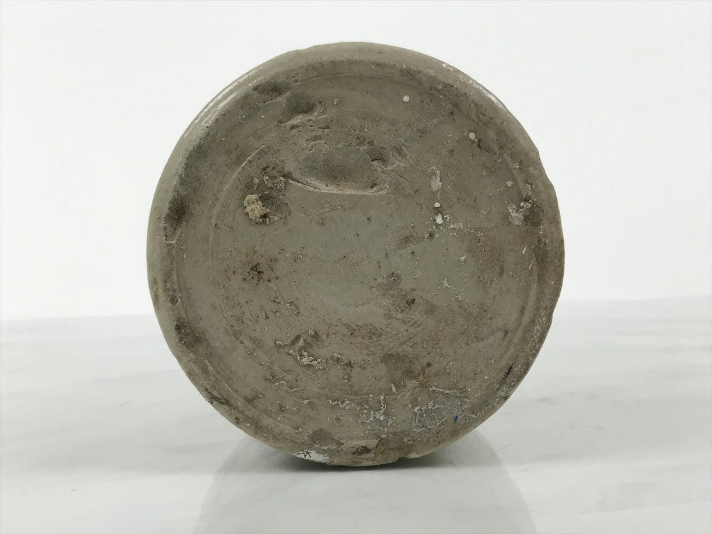 Antique Japanese Ceramic Sake Bottle Kayoi-Tokkuri Gray Kanji Iwakura TS856