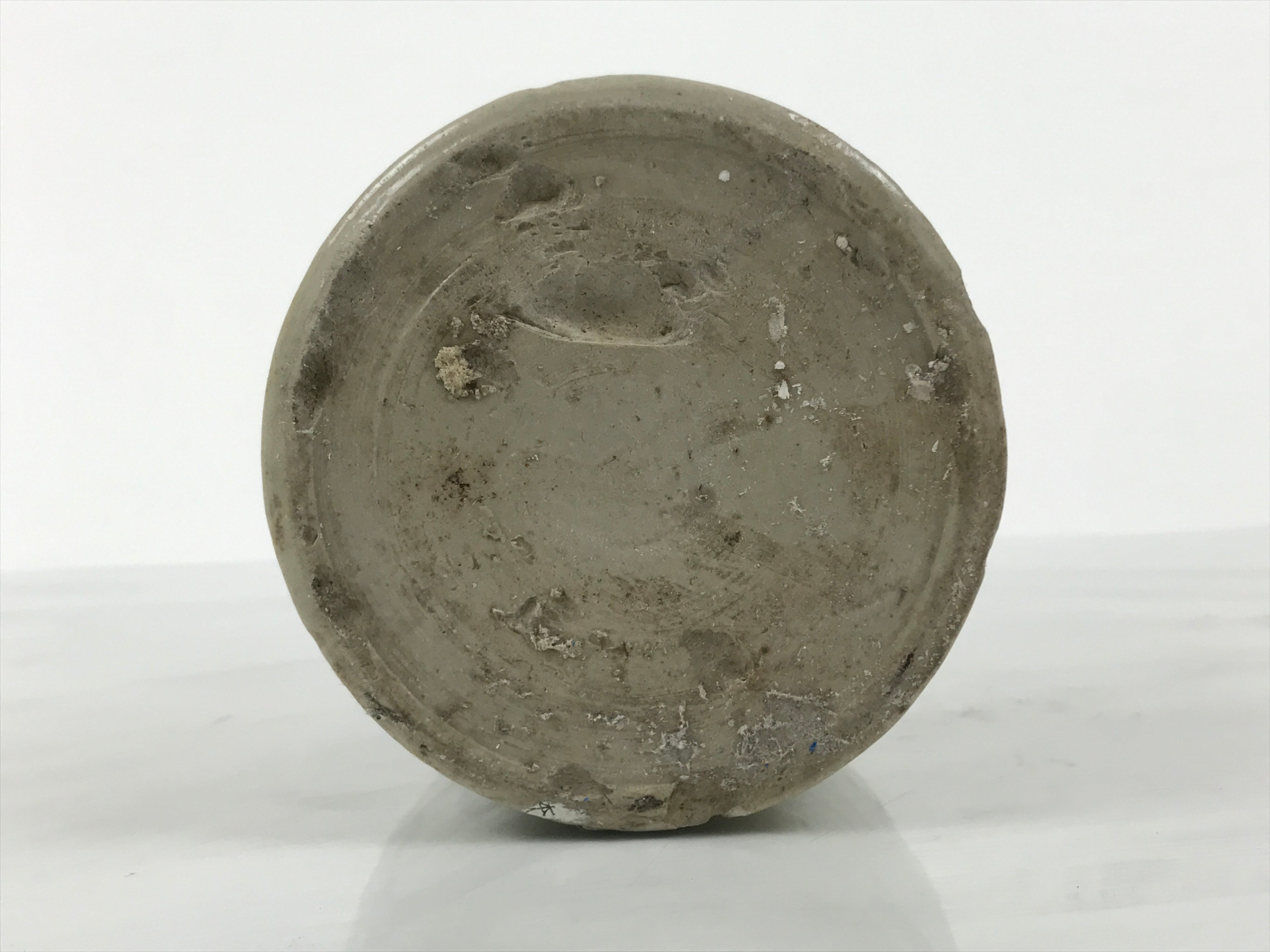 Antique Japanese Ceramic Sake Bottle Kayoi-Tokkuri Gray Kanji Iwakura TS856