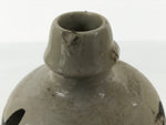 Antique Japanese Ceramic Sake Bottle Kayoi-Tokkuri Gray Kanji Kameyama TS865
