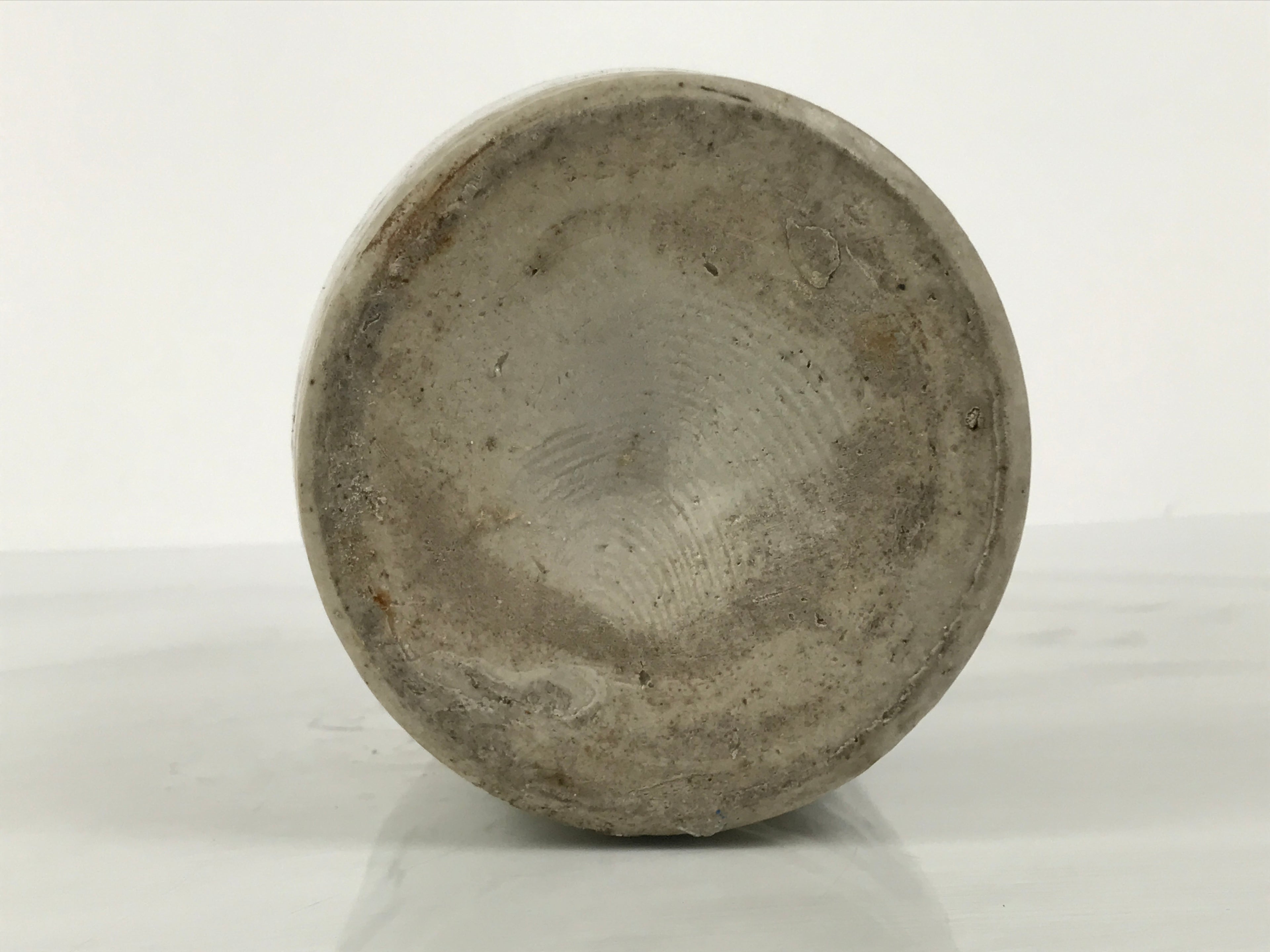 Antique Japanese Ceramic Sake Bottle Kayoi-Tokkuri Gray Kanji Kiyosu TS857