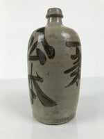 Antique Japanese Ceramic Sake Bottle Kayoi-Tokkuri Gray Kanji Matsumoto TS849