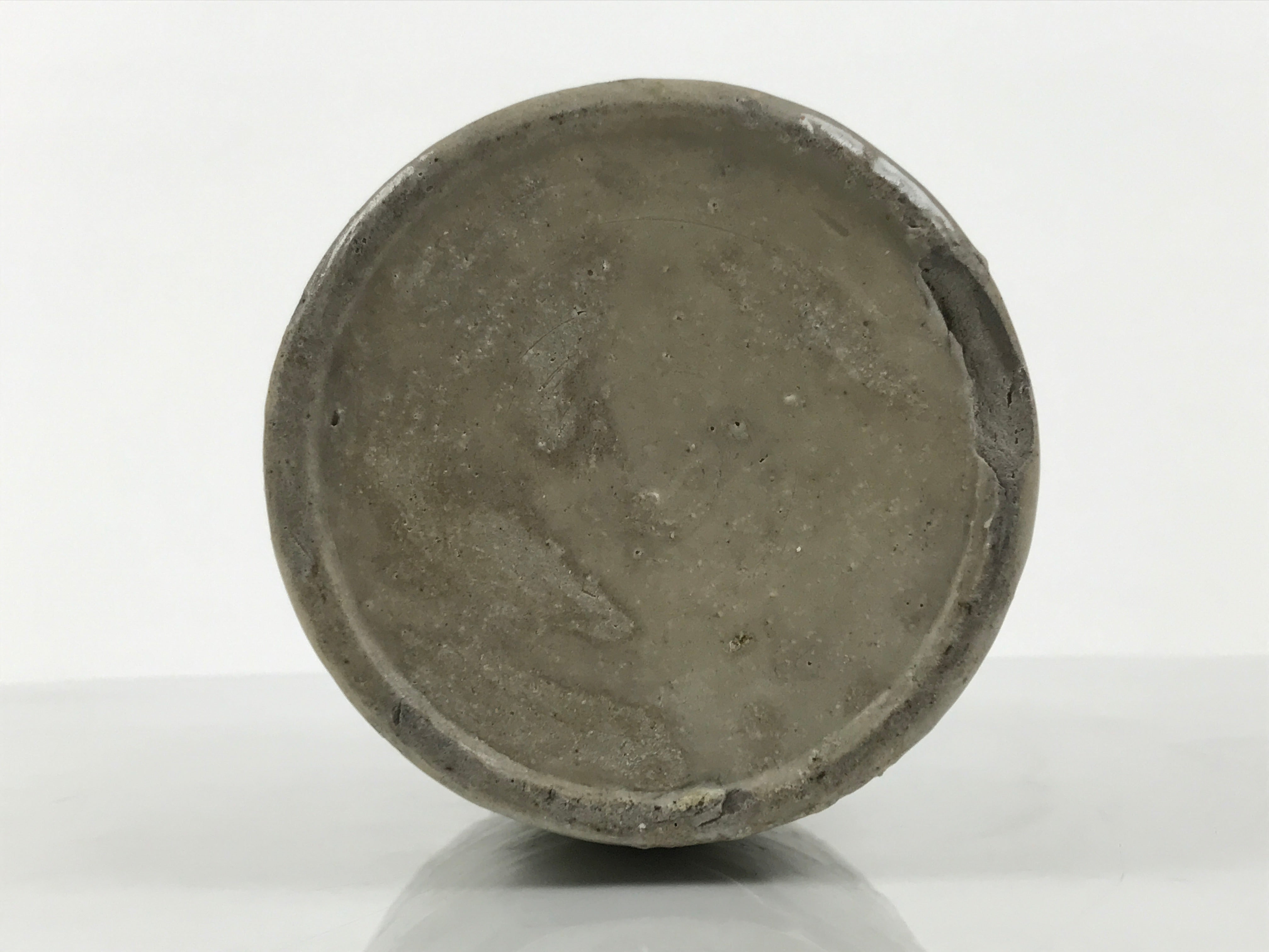 Antique Japanese Ceramic Sake Bottle Kayoi-Tokkuri Gray Kanji Matsumoto TS849