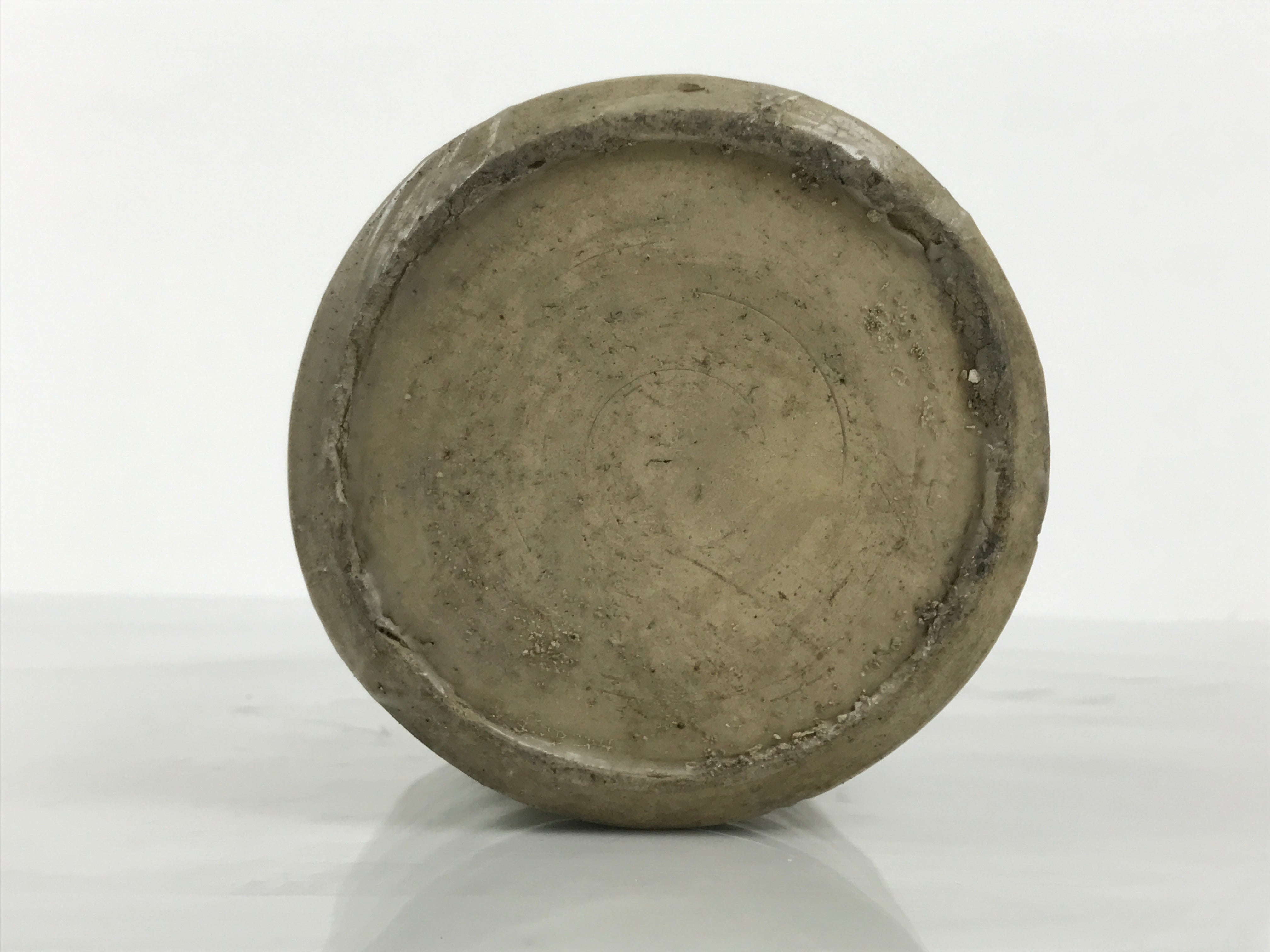 Antique Japanese Ceramic Sake Bottle Kayoi-Tokkuri Gray Kanji Mikata-cho TS859