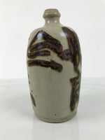 Antique Japanese Ceramic Sake Bottle Kayoi-Tokkuri Gray Kanji Nagara TS853