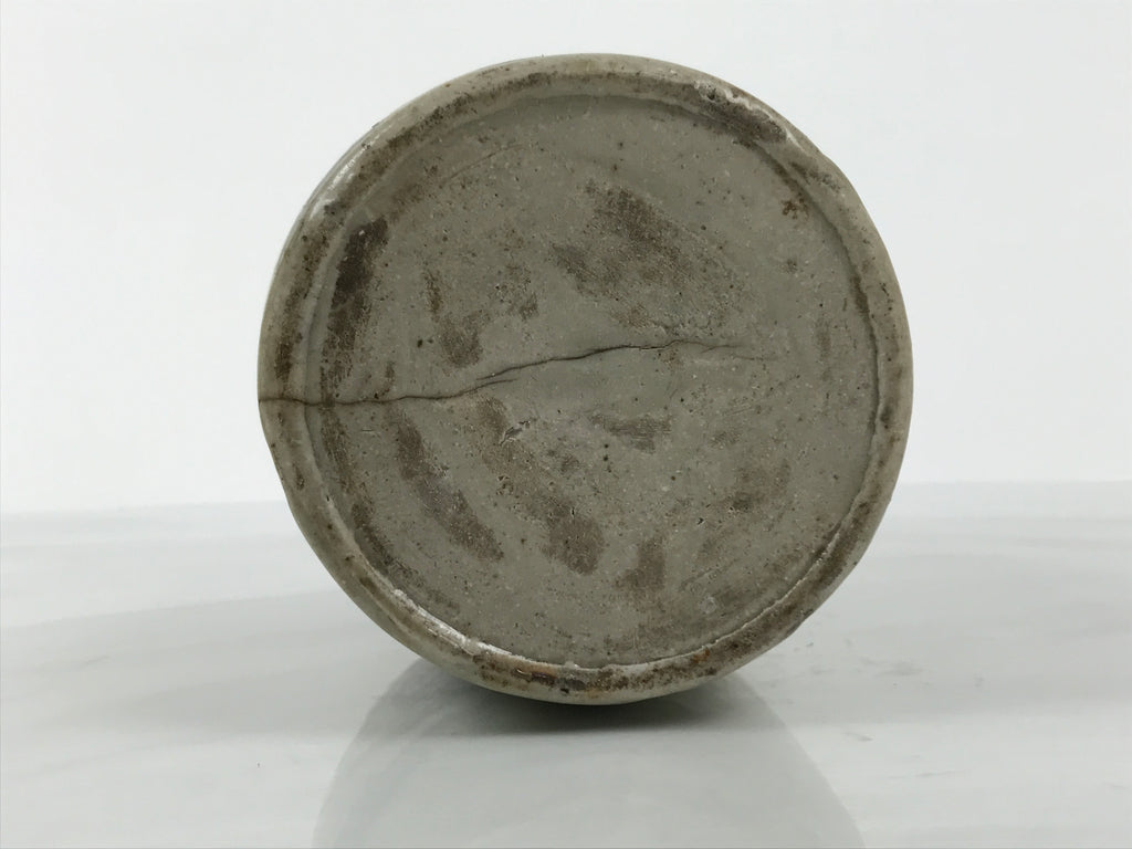 Antique Japanese Ceramic Sake Bottle Kayoi-Tokkuri Gray Kanji Nagara TS853
