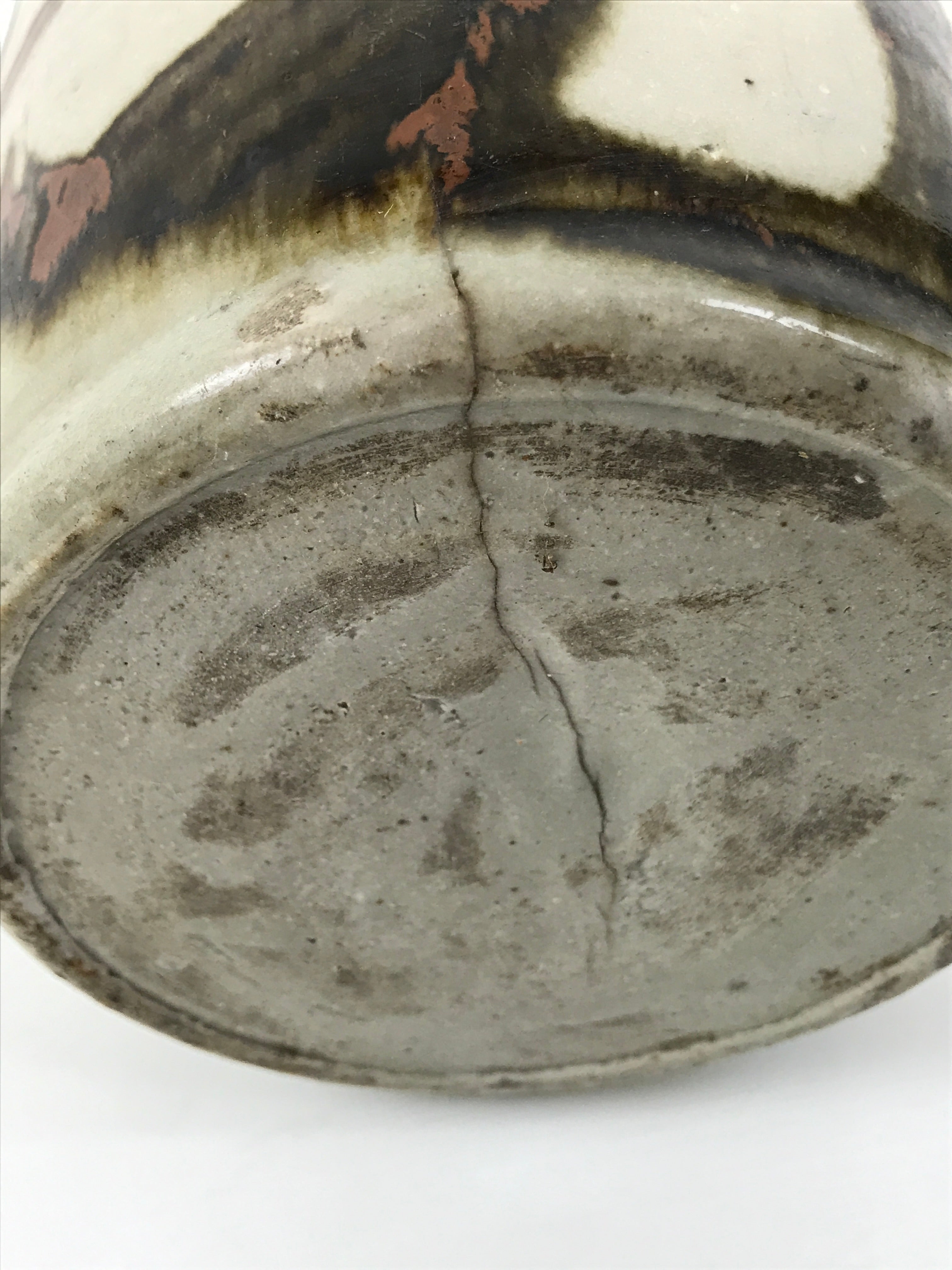 Antique Japanese Ceramic Sake Bottle Kayoi-Tokkuri Gray Kanji Nagara TS853