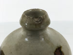 Antique Japanese Ceramic Sake Bottle Kayoi-Tokkuri Gray Kanji Nagara TS853