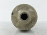 Antique Japanese Ceramic Sake Bottle Kayoi-Tokkuri Gray Kanji Nakahata Lid TS866